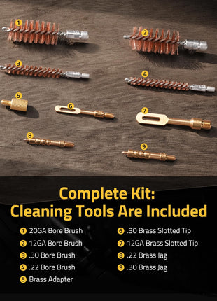 CompleteKit: Cleaning Tools Are Included - CVLIFE 36” Gun Cleaning Rod Bore Guide for .22 to .50 Caliber