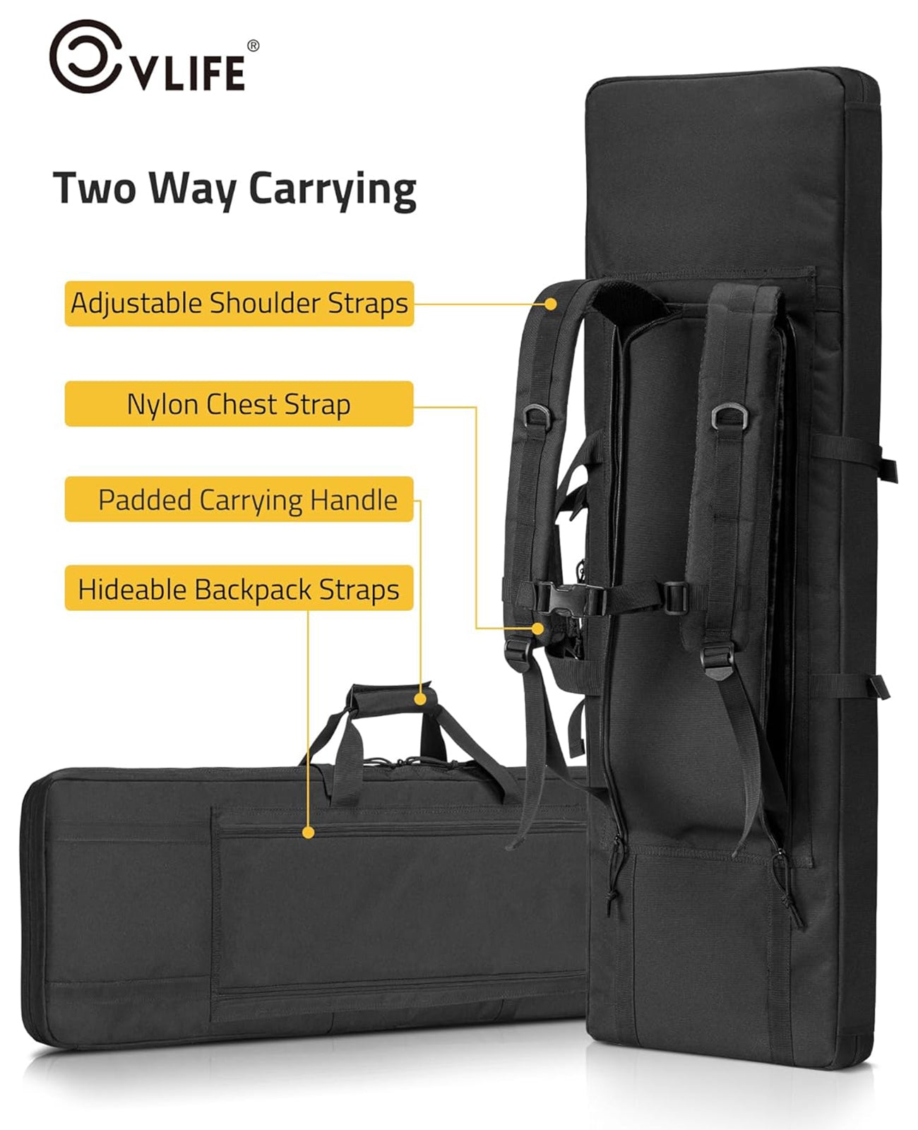 CVLIFE 36 Inches Double Soft Rifle Case Long Bag