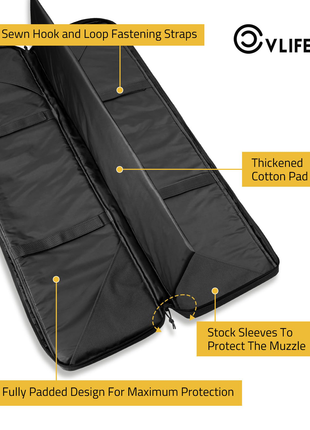 Internal Structure of CVLIFE 46" Soft Rifle Case Tactical Double Long Gun Bag