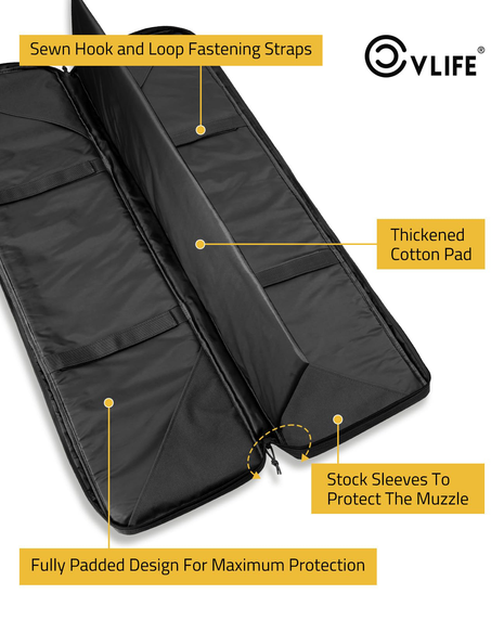 Internal Structure of CVLIFE 46" Soft Rifle Case Tactical Double Long Gun Bag