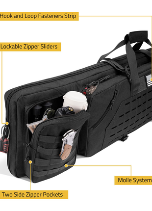 External Structure of CVLIFE 46" Soft Rifle Case Tactical Double Long Gun Bag