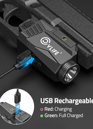 USB rechargeable - CVLIFE 600 Lumens Pistol Light Laser Combo
