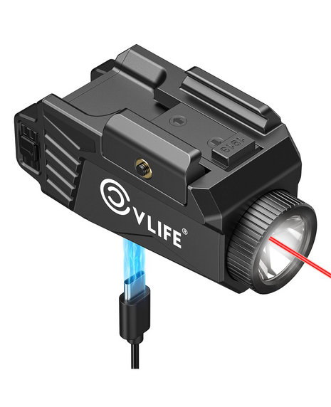 CVLIFE 600 Lumens Pistol Light Laser Combo - Red