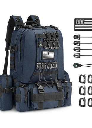 CVLIFE 60L Backpack for Men Women Large Rucksack - blue