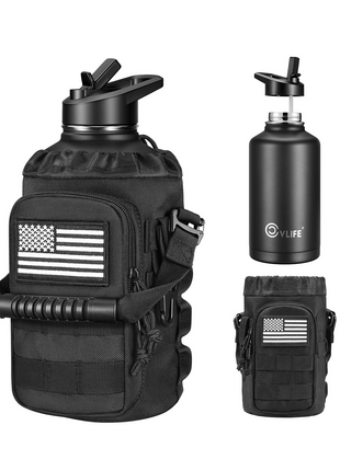 CVLIFE 64oz Half Gallon SS Water Bottle with Straw