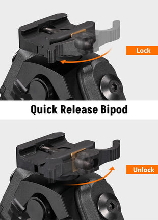 Quick release bipod - CVLIFE 7.5-9 Inches Picatinny Bipod with 360 Degree Rotation