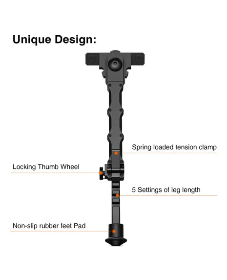 Unique Design - CVLIFE 7.5-9 Inches Rifle Bipod Compatible with M-Rail