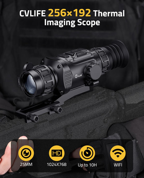 CVLIFE 256x192 thermal imaging scope - CVLIFE BearMight 1-4x25mm Thermal Rifle Scope