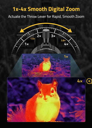 1-4x smooth digital zoom - CVLIFE BearMight 3.1-12.4x Thermal Scope for Hunting