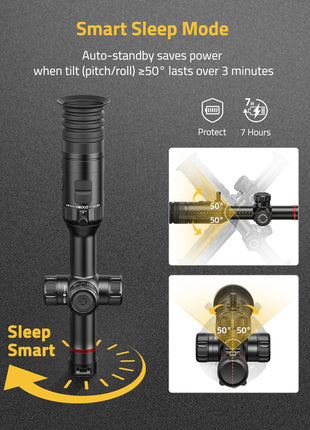 smart sleep mode - CVLIFE BearMight 3.1-12.4x Thermal Scope for Hunting