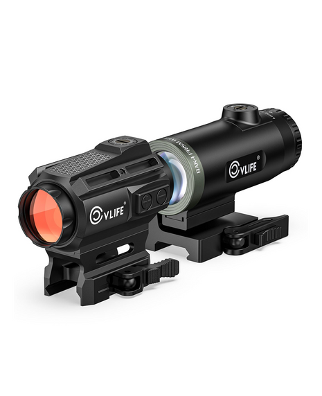 CVLIFE BearPower Solar Multi Reticle Red Dot and 5X Magnifier Combo