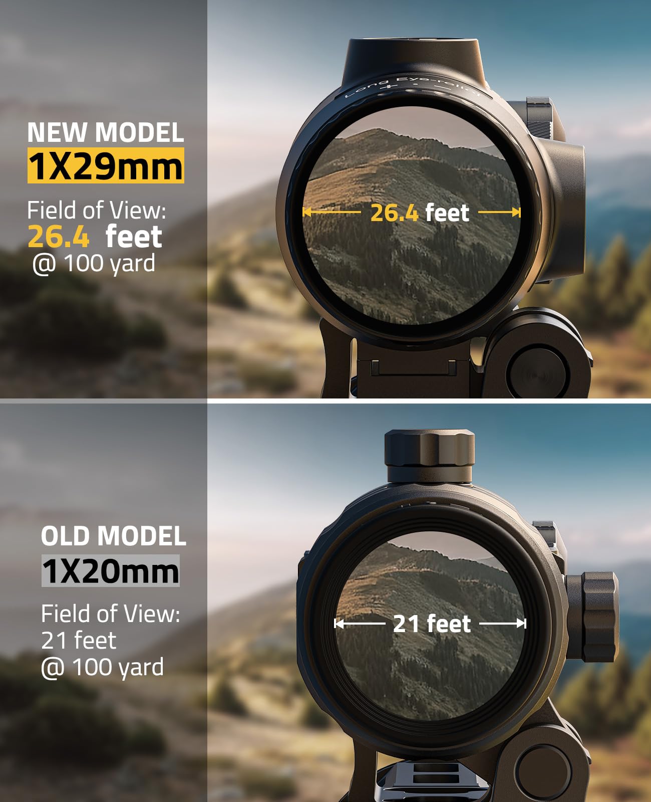 CVLIFE BearPower Solar Multi Reticle Red Dot and 5X Magnifier Combo
