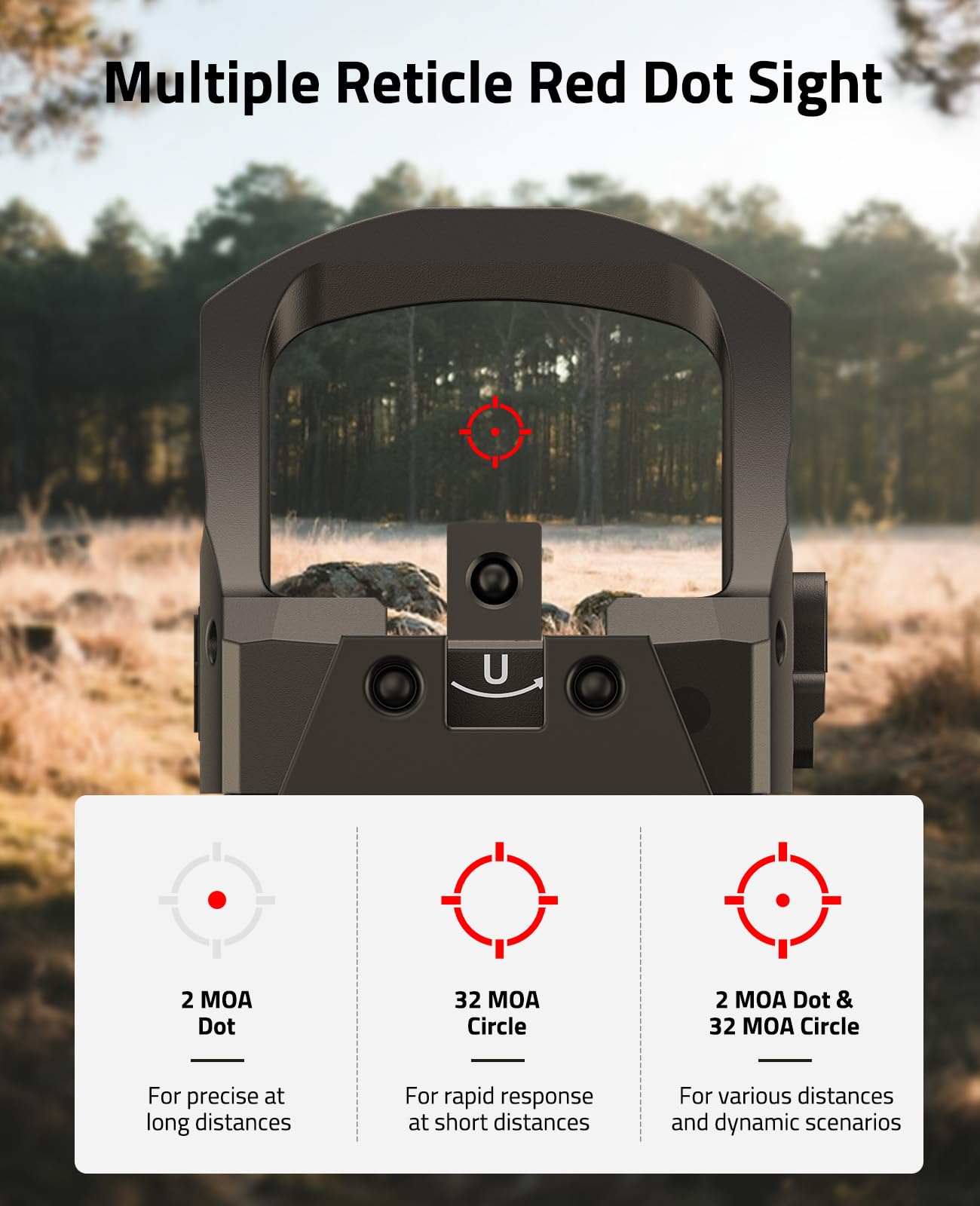 CVLIFE BearSwift Solar Red/Green Dot Sight for RMS RMSc