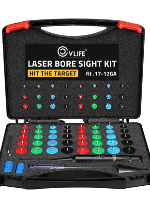 Kit láser CVLIFE Bore Sight con 64 adaptadores para calibres de 0,17 a 12GA