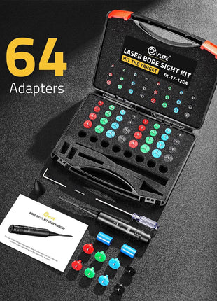 Kit láser CVLIFE Bore Sight con 64 adaptadores para calibres de 0,17 a 12GA