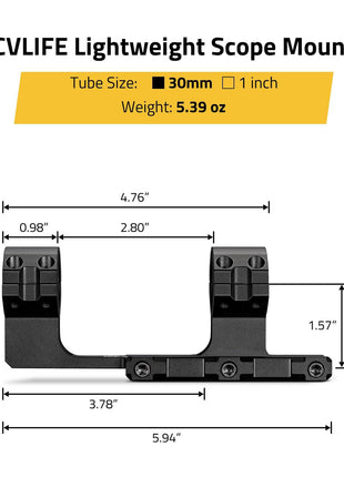 CVLIFE Lightweight Scope Mount Size