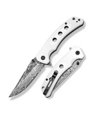 CVLIFE Damascus Pocket Folding Knife 3.26 Inches Sharp Blade - white