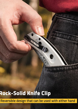 Rock-solid knife clip - CVLIFE Damascus Pocket Folding Knife 3.26 Inches Sharp Blade