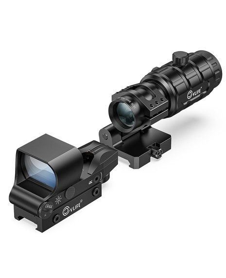 CVLIFE EagleFeather Multiple Reticle Green Dot and Magnifier Combo