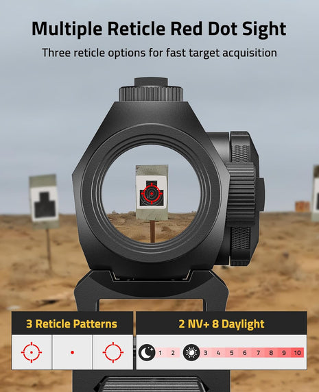CVLIFE EagleFeather Multiple Reticle 2 MOA Dot & 65 MOA Circle Red Dot