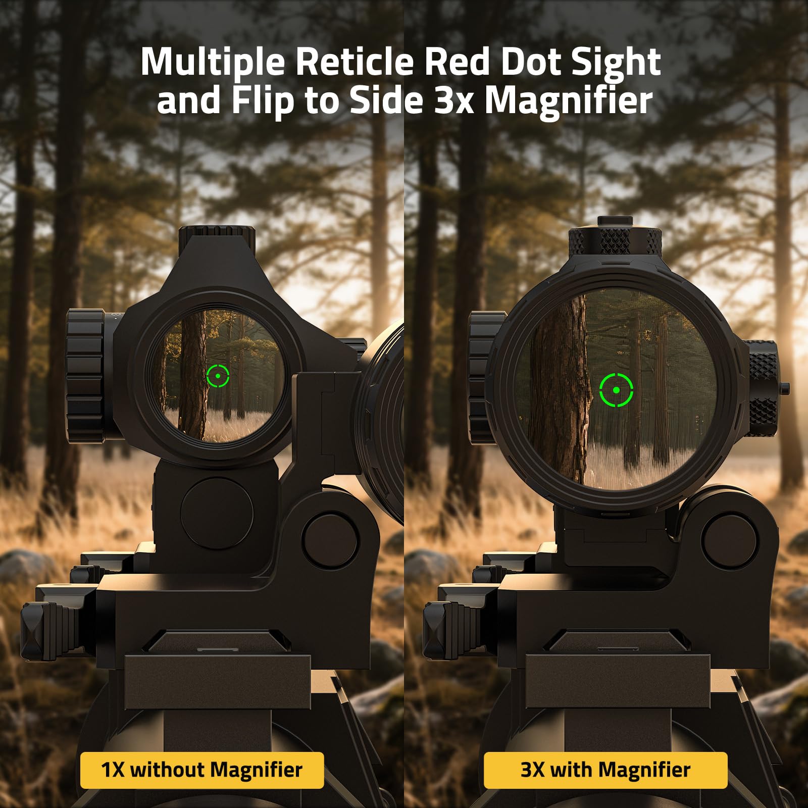 CVLIFE EagleTalon Auto-Brightness Red Dot 3X Magnifier Combo