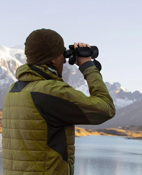 A Man Uses the CVLIFE FoxSpook 12X60 High Power Monocular Telescope