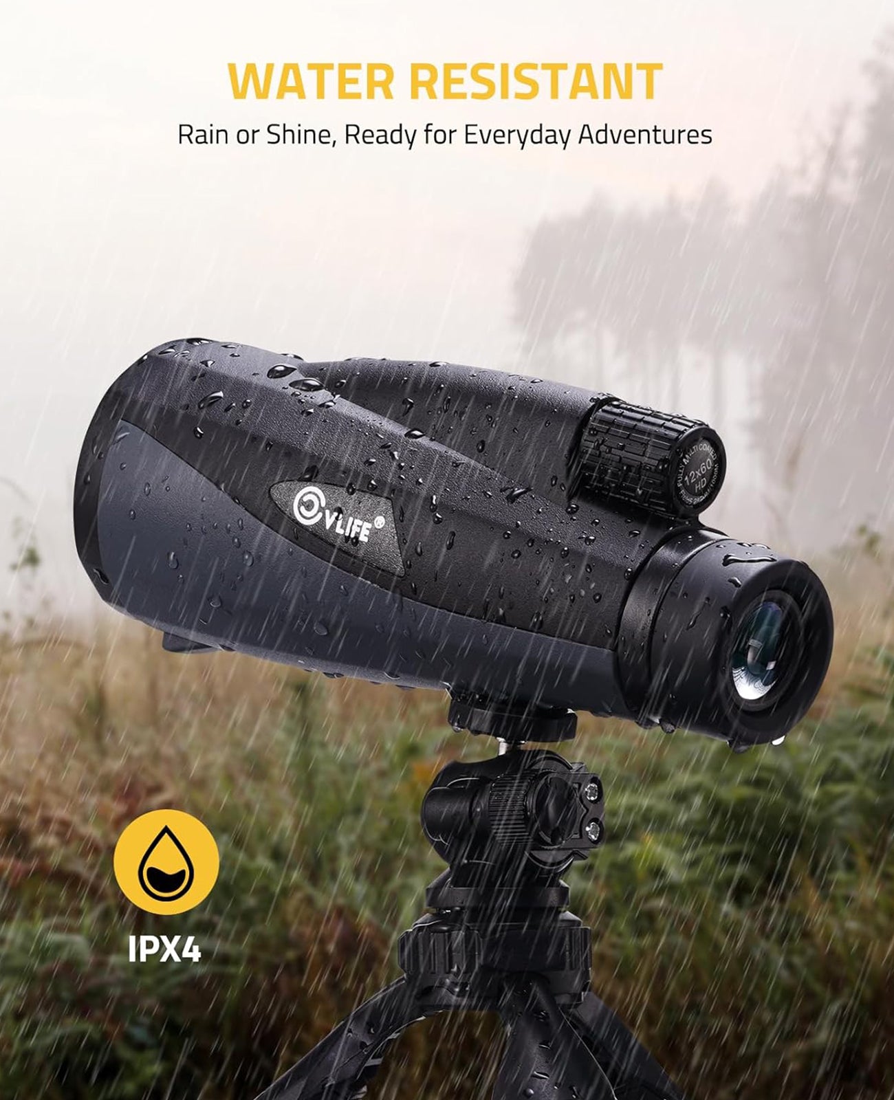 CVLIFE FoxSpook 12X60 High Power Monocular Telescope for Adults