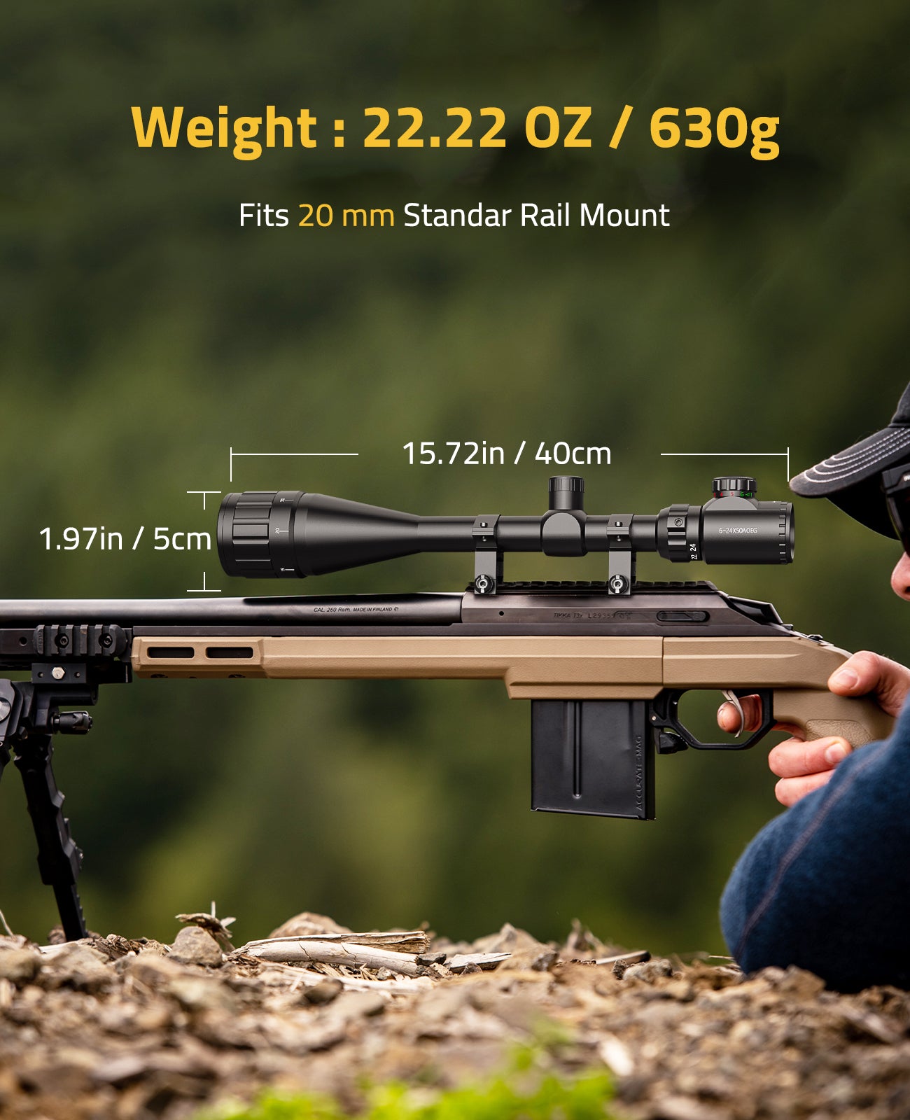 CVLIFE FoxSpook Hunting Rifle Scope 6-24x50 AOE