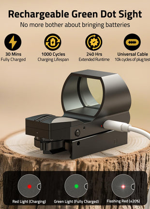 CVLIFE FoxSpook Rechargeable Multiple Reticle Green Dot Sight