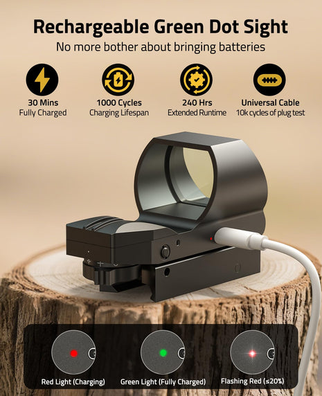 CVLIFE FoxSpook Rechargeable Multiple Reticle Green Dot Sight