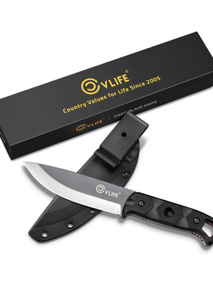 CVLIFE Full Tang Fixed Blade Knife with Sheath - black
