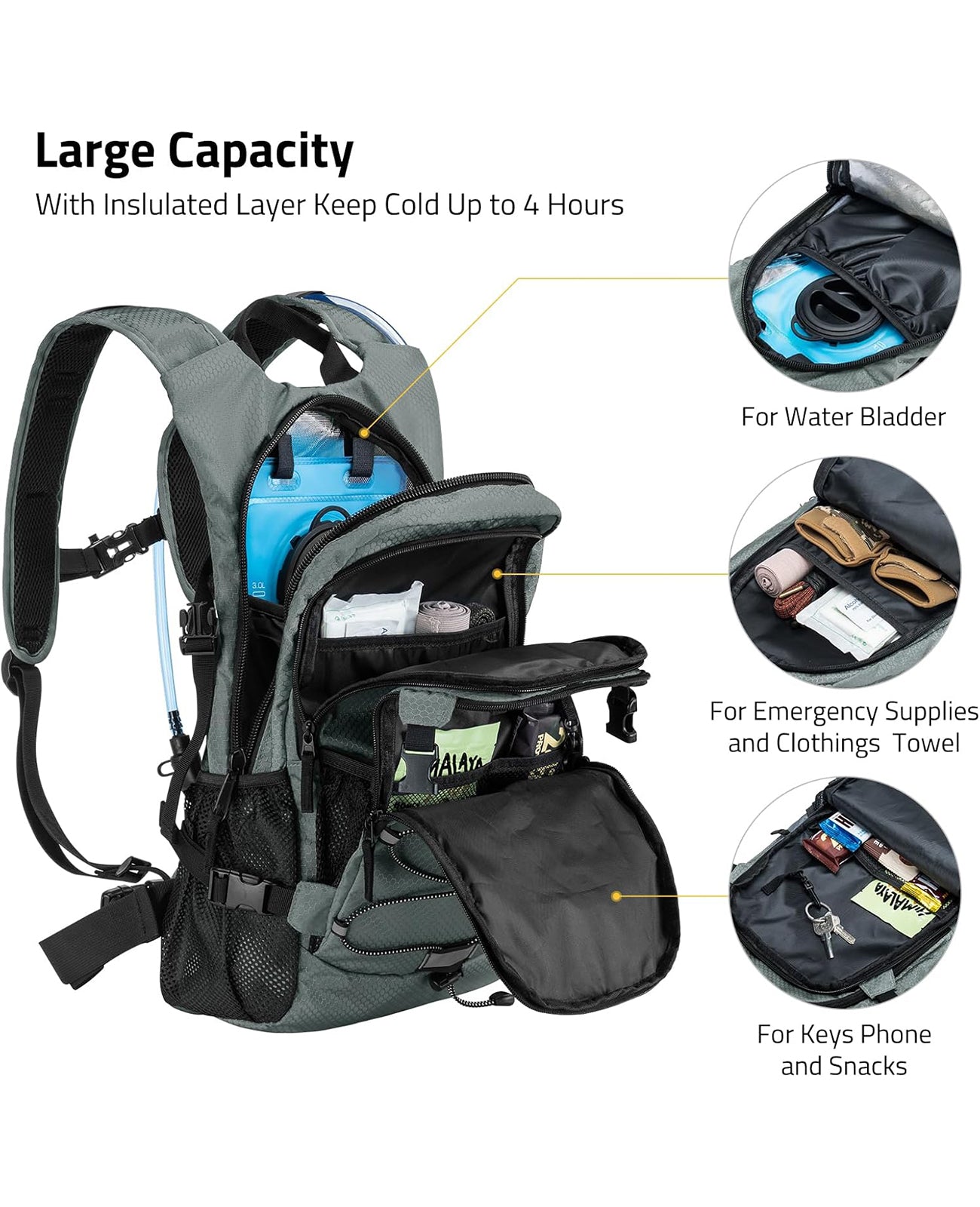 Mochila de hidratación CVLIFE para correr, ciclismo, rave y bicicleta