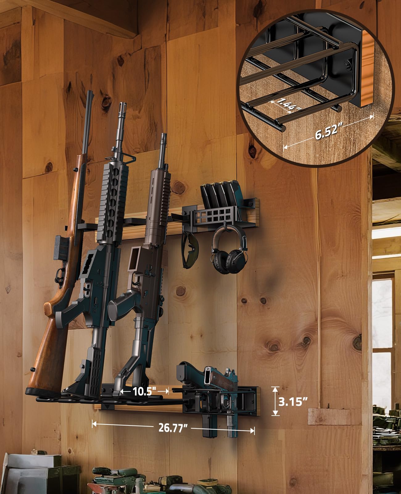 CVLIFE Indoor Gun Racks with Pistol Holder