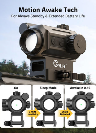 Motion awake tech - CVLIFE JackalHowl 1X25mm Auto-Brightness Green Dot Sight