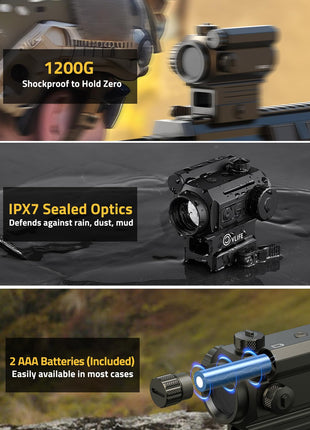 Durability - CVLIFE JackalHowl 1X25mm Auto-Brightness Green Dot Sight