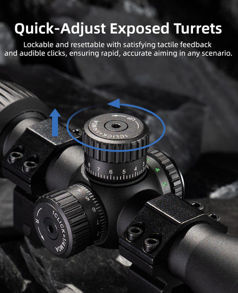 QUICK-ADJUST EXPOSED TURETS - CVLIFE JackalHowl 3-9x40 Rifle Scope with 20mm Rings