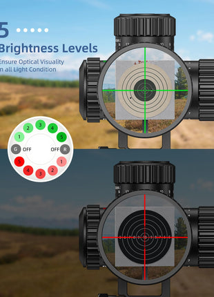 5 BRIGHTNESS LEVELS - CVLIFE JackalHowl 3-9x40/6-24x50 Rifle Scope with 20mm Rings