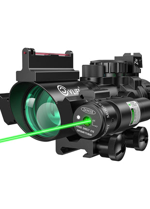 CVLIFE 4x32 Prism Tactical Compact Rifle Scope with Red Laser