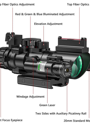 Details of CVLIFE JackalHowl 4x32 Prism Tactical Rifle Scope Red & Green & Blue Illuminated Reticle Hunting Guns Scope