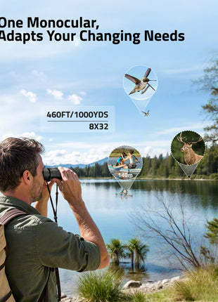 adapts your changing needs - CVLIFE JackalHowl 8x32 Monocular