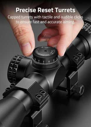 CVLIFE JackalHowl F02 3-9x40 AO Scope, capped turrets with tactile and audible clicks to ensure fast and accurate aiming.