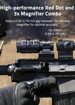 high-performance - CVLIFE JackalHowl Green Dot Sight & 3X Magnifier Combo Set