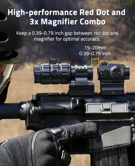 high-performance - CVLIFE JackalHowl Green Dot Sight & 3X Magnifier Combo Set