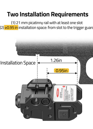 Two Installation Requirements - CVLIFE Laser Sight for Pistol with Handstop