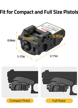 Fit for Compact and Full Size Pistols - CVLIFE Laser Sight for Pistol with Handstop