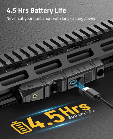 4.5 hrs battery life - CVLIFE Laser Sight for Rifle Compatible with M-Lok Rail