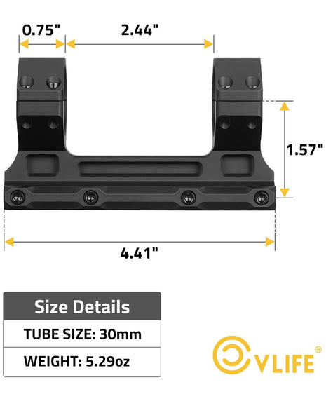 Size Details of CVLIFE Scope Mount