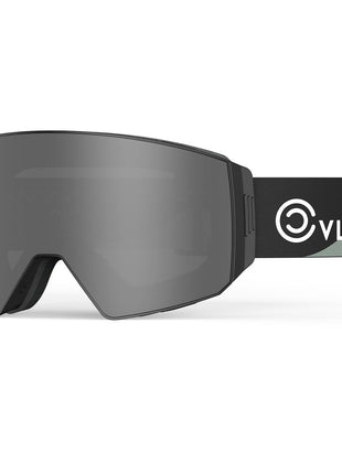 CVLIFE Magnetic Ski Goggles Over Glasses - Black Frame Silver Lens