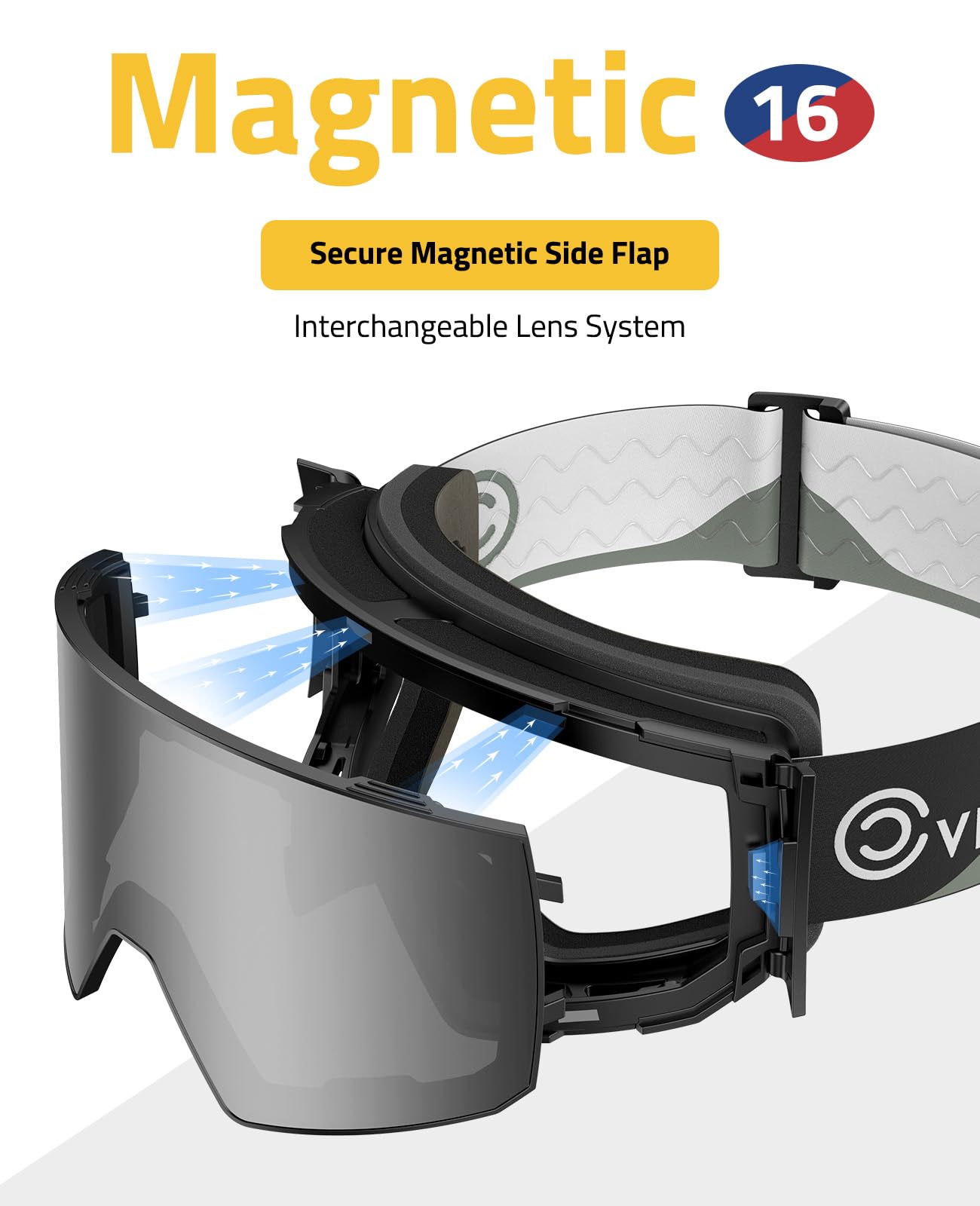 magnetic goggles CVLIFE Magnetic Ski Goggles Over Glasses