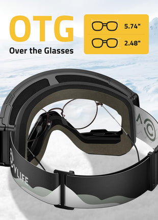 OVER THE GLASSES - CVLIFE Magnetic Ski Goggles Over Glasses